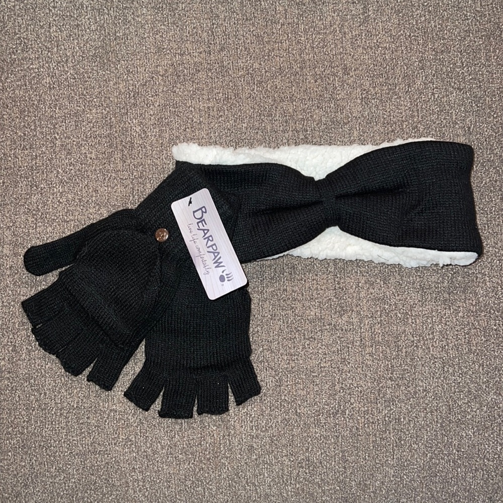 Cozy BearPaw head band and glove set!